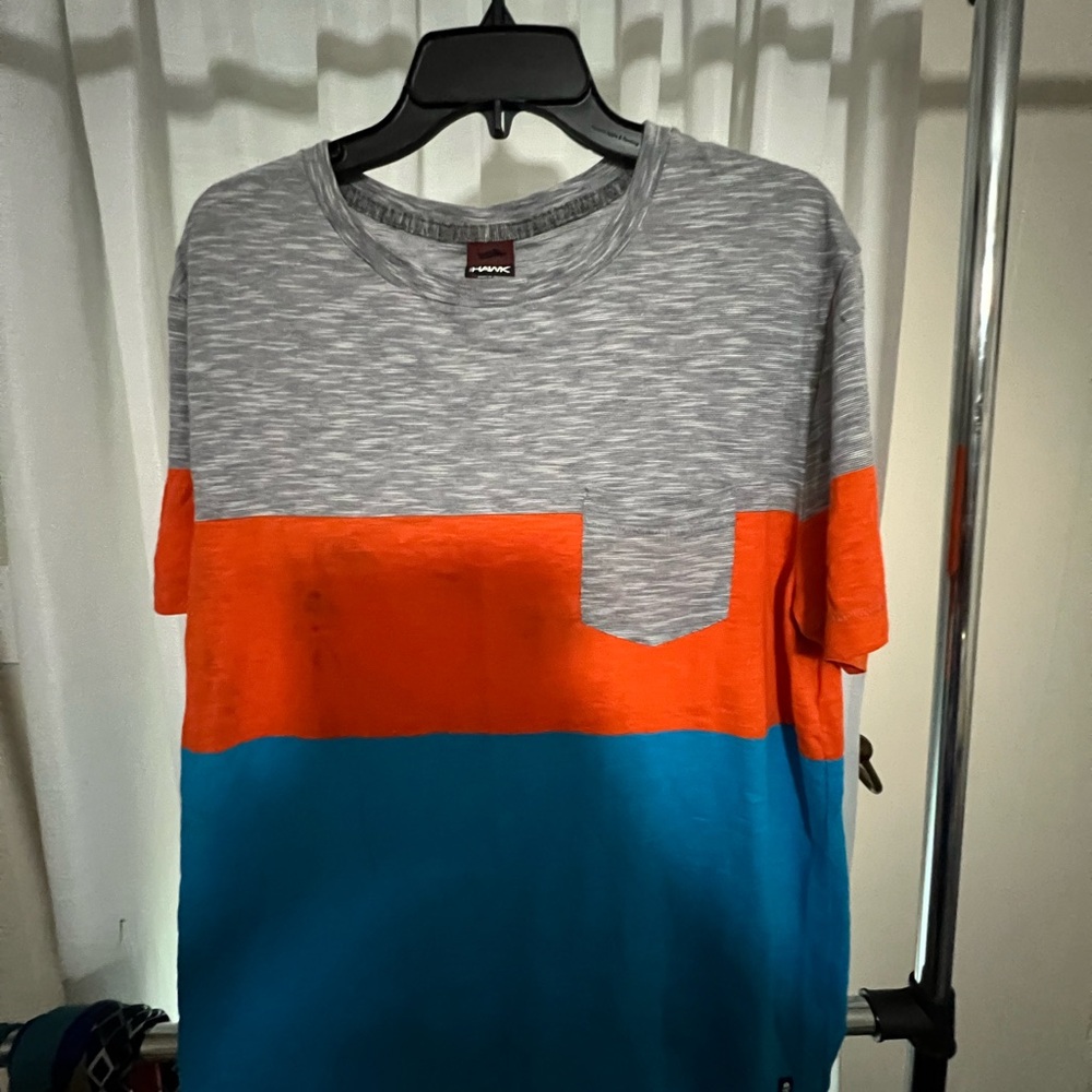 Tony Hawk Gray, Orange, and Blue Colorblock Tee